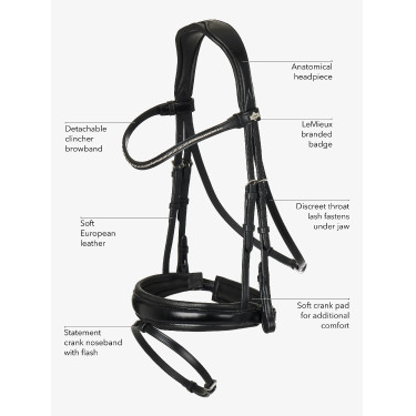 Bridon de dressage Classic LeMieux Noir Bridon de dressage Classic LeMieux Noir