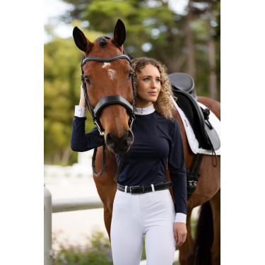 Polo de concours LeMieux Olivia manches longues Bleu marine
