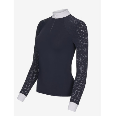 Wedstrijdpolo LeMieux Olivia lange mouwen Marineblauw