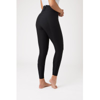 Lichte broek met rekbare leren kniestukken Angelina dames Horze Zwart Lichte broek met rekbare leren kniestukken Angelina dames Horze Zwart