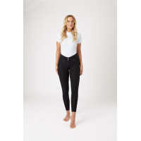 Lichte broek met rekbare leren kniestukken Angelina dames Horze Zwart Lichte broek met rekbare leren kniestukken Angelina dames Horze Zwart