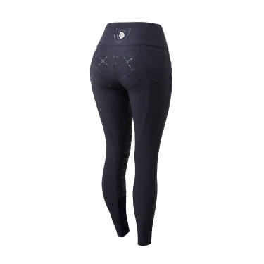 Broek met siliconen lederen zitvlak Désirée en hoge taille dames Horze Broek met siliconen lederen zitvlak Désirée en hoge taille dames Horze