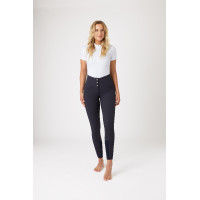 Broek met siliconen lederen zitvlak Désirée en hoge taille dames Horze Donker marineblauw Broek met siliconen lederen zitvlak Désirée en hoge taille dames Horze Donker marineblauw