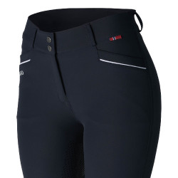Pantalon d'équitation Fond intégral Silicone Amincissant Patricia femme B Vertigo Bleu marine foncé / blanc