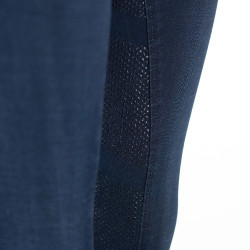 Pantalon d'équitation jean fond intégral silicone Elle femme B Vertigo Bleu foncé