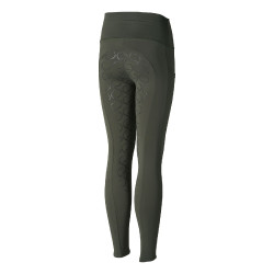 Leggings d'équitation de compression à fond intégral Gillian pour enfant Horze Vert kaki beetle