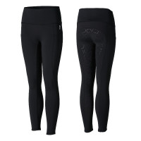Leggings d'équitation de compression à fond intégral Gillian pour enfant Horze Noir
