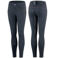 Pantalon d'équitation fond de peau Enfant Horze Aubrey Bleu marine foncé