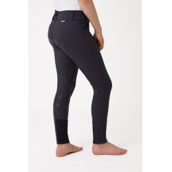 Pantalon d'équitation Grand Prix à fond intégral Silicone enfant Horze Bleu foncé peacoat