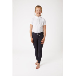 Pantalon d'équitation Grand Prix à fond intégral Silicone enfant Horze Bleu foncé peacoat