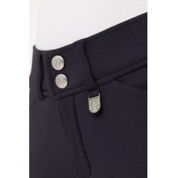 Pantalon d'équitation Grand Prix à fond intégral Silicone enfant Horze Bleu foncé peacoat