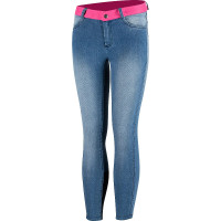 Paardrijbroek Jean Volledig siliconen zitvlak Poppy kind Horze Blauw Paardrijbroek Jean Volledig siliconen zitvlak Poppy kind Horze Blauw