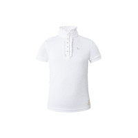 Wedstrijdshirt met korte mouwen en ruches Christel kind Horze Wit