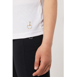 Polo de concours manches courtes à volants Christel enfant Horze Blanc