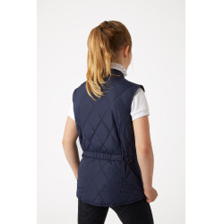 Klassieke gewatteerde jas kind Horze Donkerblauwe peacoat