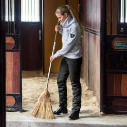 Rijbroek met siliconenprint Adeline dames Horze Zwart