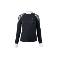Wedstrijdpolo met lange mouwen van kant Sylvie Horze Donker marineblauw Wedstrijdpolo met lange mouwen van kant Sylvie Horze Donker marineblauw