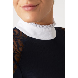 Wedstrijdpolo met lange mouwen van kant Sylvie Horze Donker marineblauw Wedstrijdpolo met lange mouwen van kant Sylvie Horze Donker marineblauw