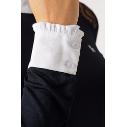 Wedstrijdpolo met lange mouwen van kant Sylvie Horze Donker marineblauw Wedstrijdpolo met lange mouwen van kant Sylvie Horze Donker marineblauw