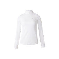 Wedstrijdpolo met lange mouwen van kant Sylvie Horze Wit