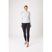 Wedstrijdpolo met lange mouwen van kant Sylvie Horze Donker marineblauw Wedstrijdpolo met lange mouwen van kant Sylvie Horze Donker marineblauw