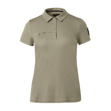 Functioneel poloshirt met korte mouwen Denise dames Horze Kaki Groen