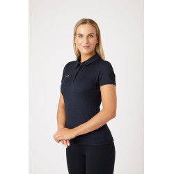 Functioneel poloshirt met korte mouwen Denise dames Horze Donker marineblauw