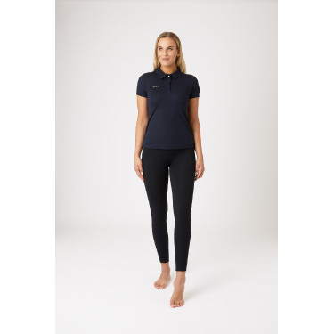 Functioneel poloshirt met korte mouwen Denise dames Horze Donker marineblauw
