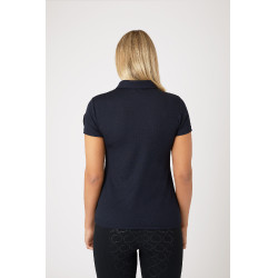 Functioneel poloshirt met korte mouwen Denise dames Horze Donker marineblauw
