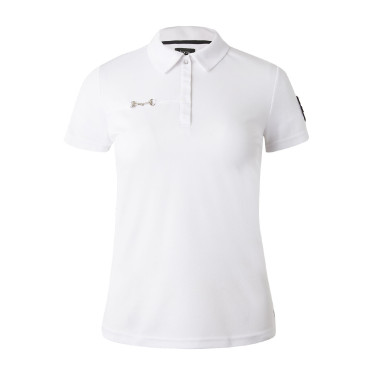 Functioneel poloshirt met korte mouwen Denise dames Horze Wit