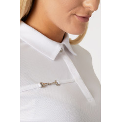 Functioneel poloshirt met korte mouwen Denise dames Horze Wit