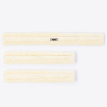 Set van beschermhoezen voor borsttuig in imitatiebont Narvik (3 stuks) Horze Gebroken wit