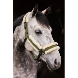 Licol Marquess avec doublure en fausse fourrure Horze Olive foncée Vert