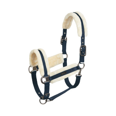 Halster Marquess met voering van imitatiebont Horze Donker marineblauw