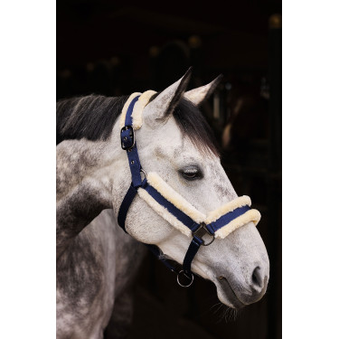 Halster Marquess met voering van imitatiebont Horze Donker marineblauw