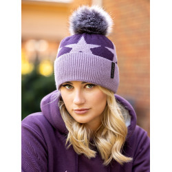 Bonnet pompon LeMieux Sasha Figue Violet
