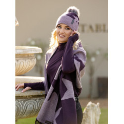 Bonnet pompon LeMieux Sasha Figue Violet