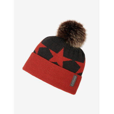 Cuffia con pompon LeMieux Sasha Sienna Rood