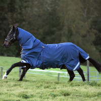 Couvertures Horseware Rambo Optimo 3 en 1 Split Technologie Bleu denim Couvertures Horseware Rambo Optimo 3 en 1 Split Technologie Bleu denim