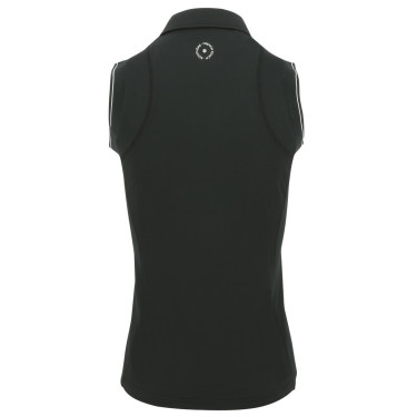 Polo Equithème Sarah sans manches Noir
