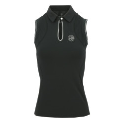 Polo Equithème Sarah sans manches Noir