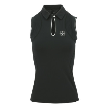 Polo Equithème Sarah sans manches Noir