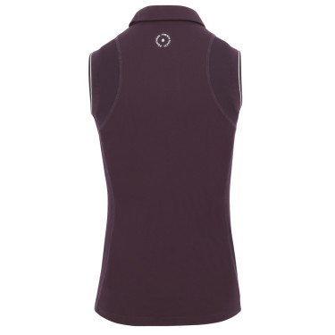 Polo Equithème Sarah sans manches Prune Violet Polo Equithème Sarah sans manches Prune Violet
