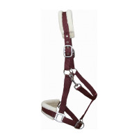 Licol mouton T de T synthétique Bordeaux / naturel