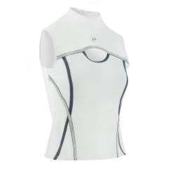 Polo Equithème Puebla zonder mouwen Wit / grijs