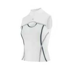 Polo Equithème Puebla zonder mouwen Wit / grijs