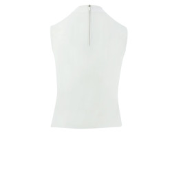 Polo Equithème Puebla zonder mouwen Wit / grijs