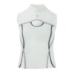 Polo Equithème Puebla zonder mouwen Wit / grijs