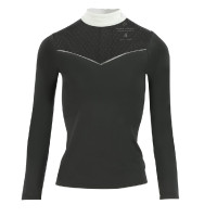 Polo Equithème Valencia lange mouwen Zwart Polo Equithème Valencia lange mouwen Zwart