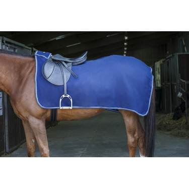 Zadeldeken Riding World fleece Marine / lichtblauw Zadeldeken Riding World fleece Marine / lichtblauw